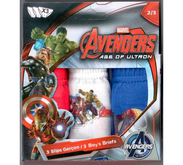 Pack 3 Slips Algodon Avengers