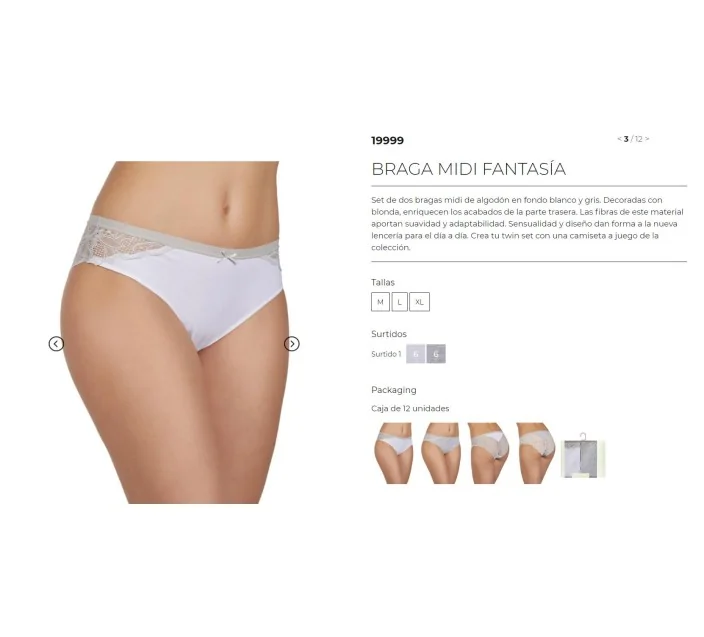 Pack 2 Bragas Sra Midi Fantasia