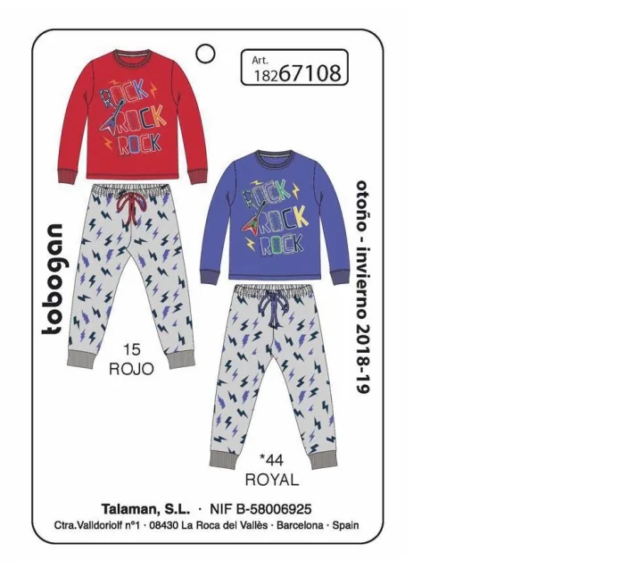 Pijama Infantil M/Larga Tundosado