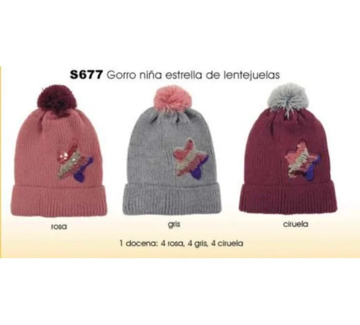 Gorro Niña Estrella De Lentejuelas