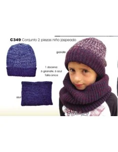 Conj 2 Pzas Gorro+Buff Niño Jaspeado