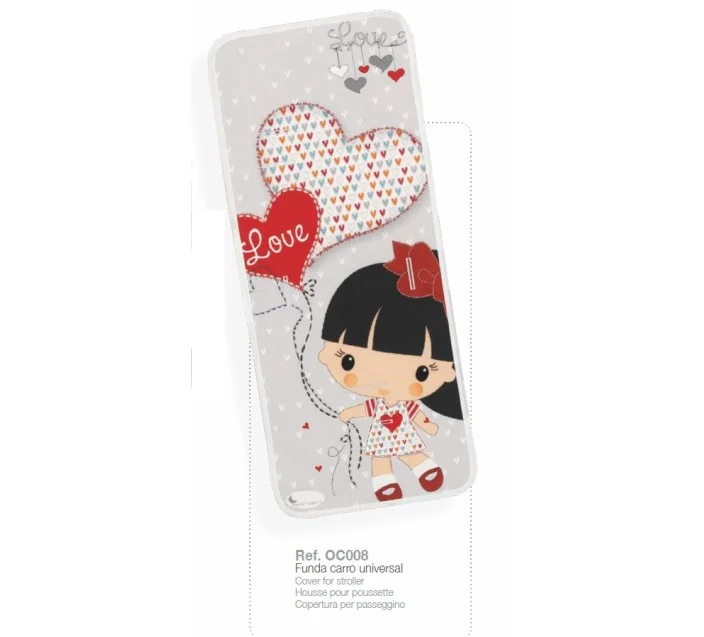 Funda Carro Universal 84x34 Niña Hearts