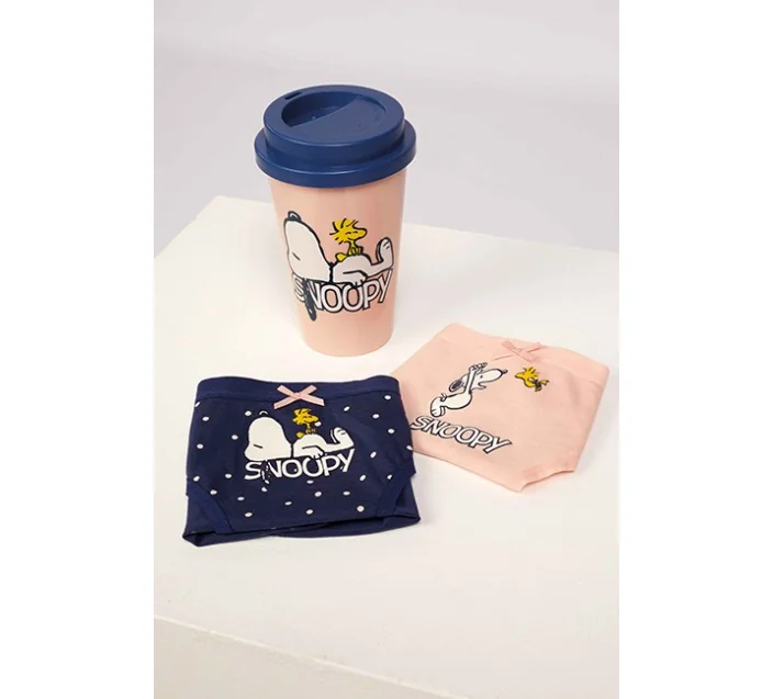 Pack 2 Bikinis Algodon Snoopy + Vaso