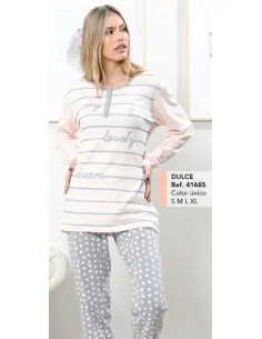 Pijama Sra M/L Algodon Invernal "Dulce"