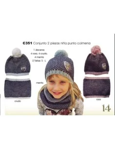 Conj Niña 2 Piezas Gorro+Cuello Colmena