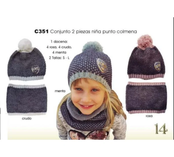 Conj Niña 2 Piezas Gorro+Cuello Colmena