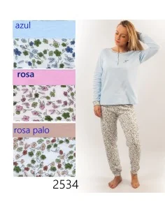 Pijama Sra M/Larga Tapeta Florecitas