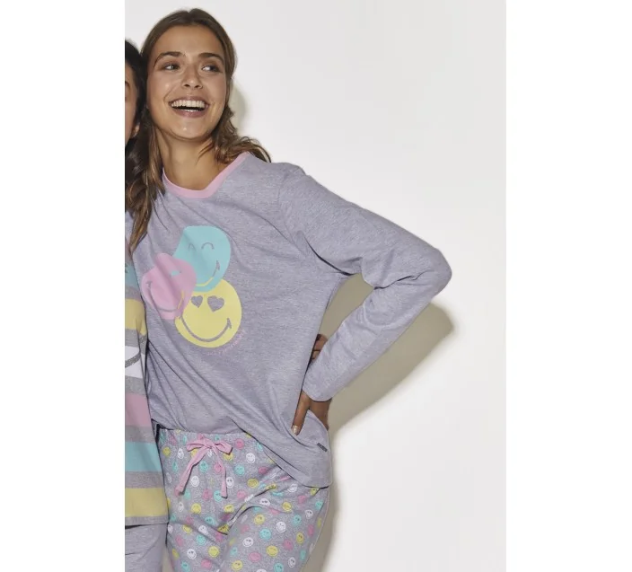 Pijama Sra M/Larga Pink Smiley