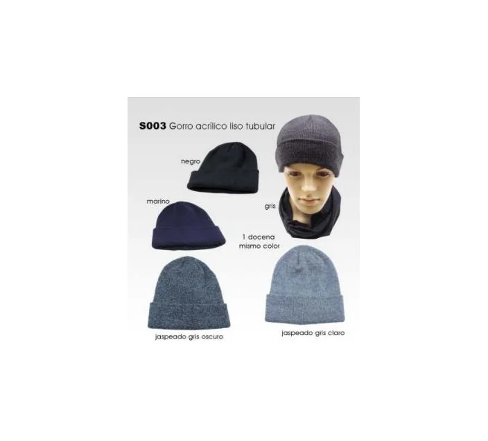 Gorro Acrilico Liso Tubular