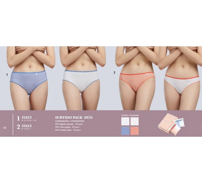 Pack 2 Bikini Sra Duo Surt Estampado