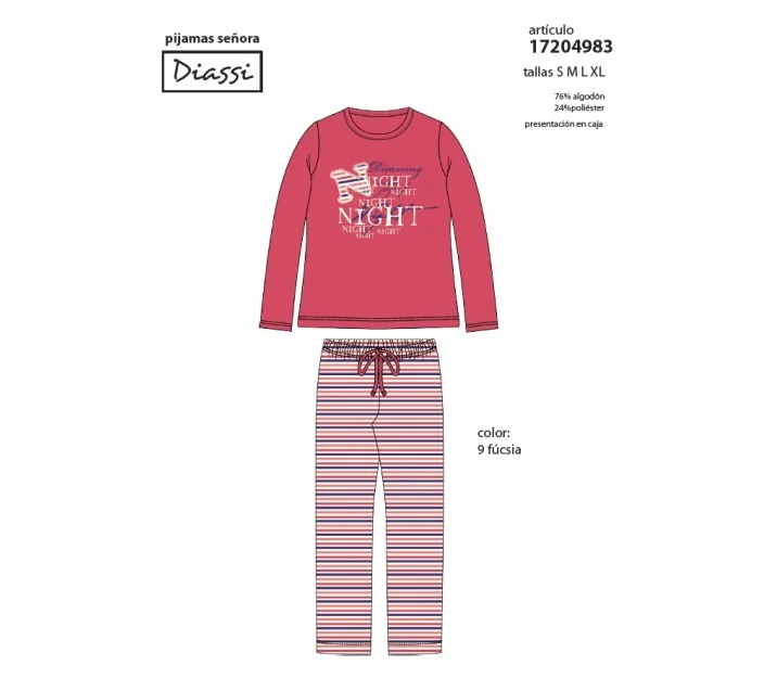 Pijama Sra M/L Night Tundosado