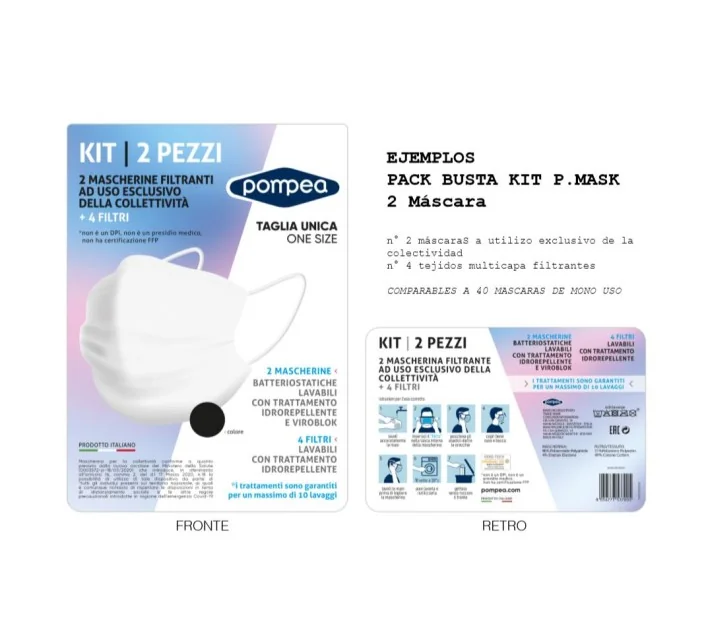 Pack 2 Mascarillas Pompea + Filtros