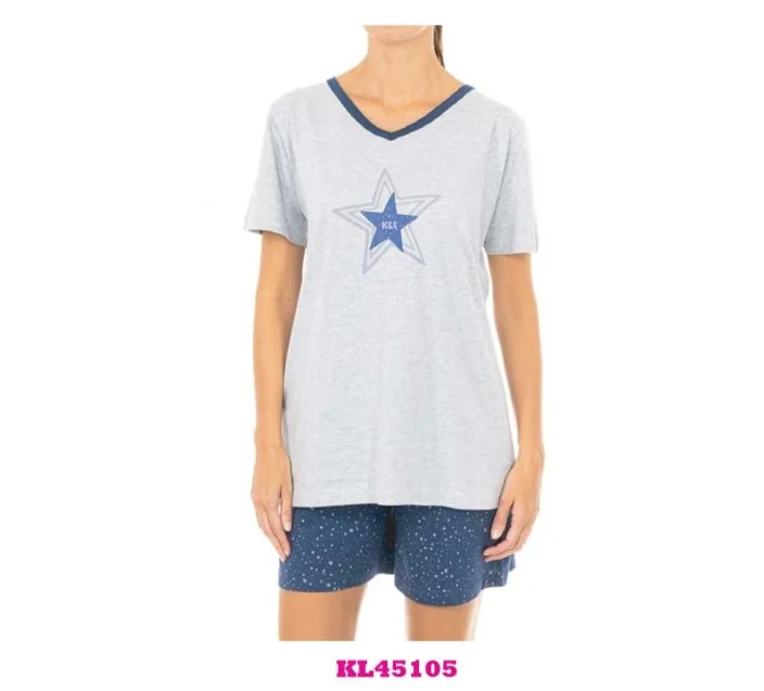 Pijama Sra Blue Stars M/C Algodon