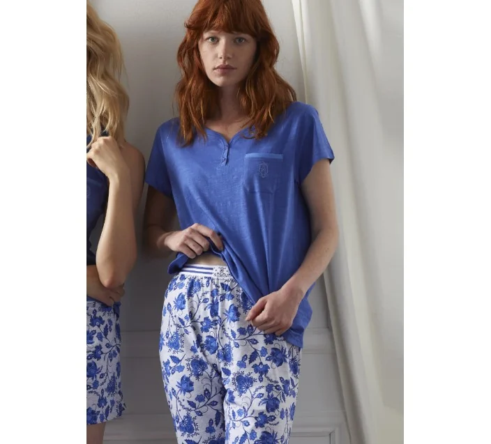 Pijama Sra M/C Pantalon Largo Flower