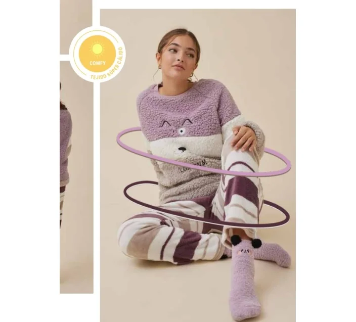 Pijama Sra M/Larga Sudadera Peludo