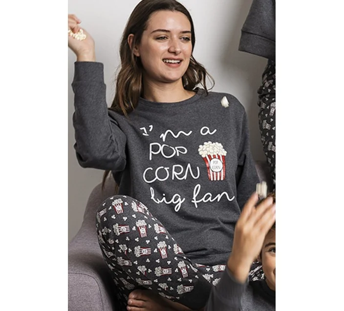 Pijama Sra M/L Admas Popcorn