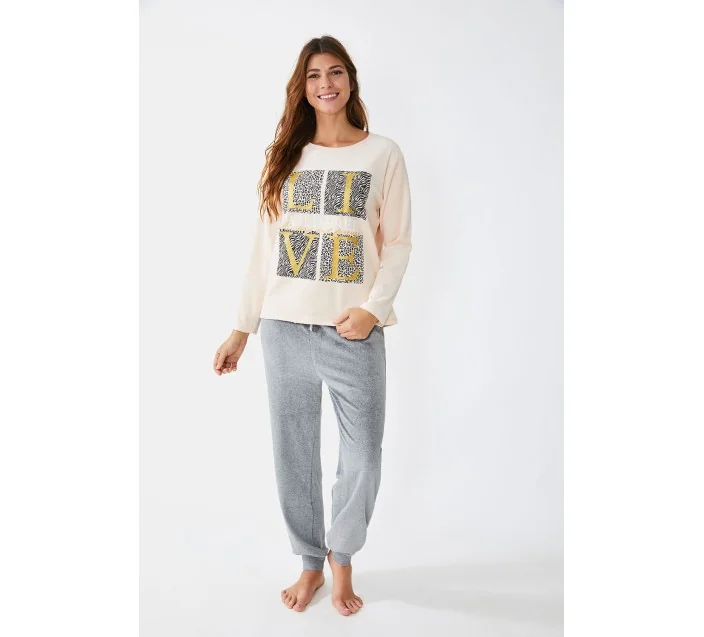 Pijama Sra M/L Tundosado Wild Free