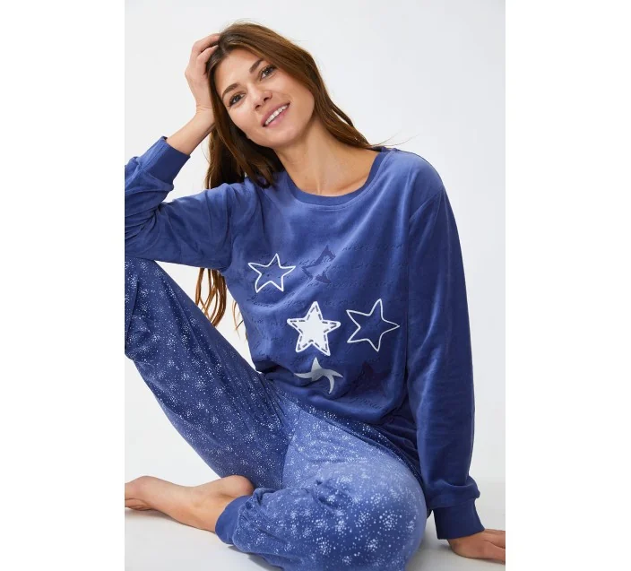 Pijama Sra M/L Tundosado Stars