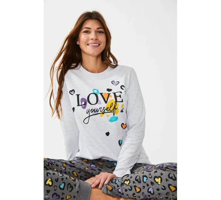 Pijama Sra M/L Interlock Love Yours