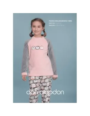 Pijama  Niña M/L Coralina Don Algodon