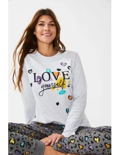 Pijama Sra M/L Interlock Love Yours