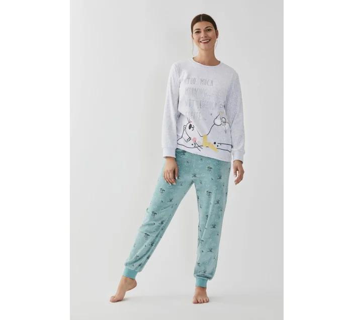 Pijama Sra M/L Tundosado Coffe