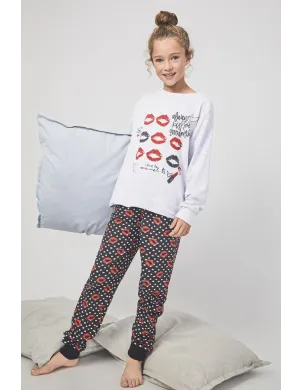 Pijama Niña M/L Interlock Labios