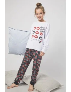 Pijama Niña M/L Interlock Labios