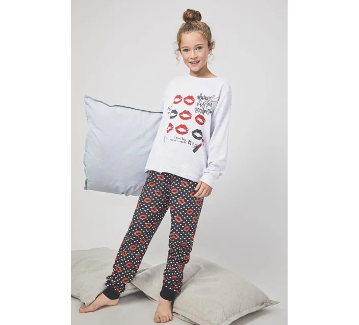 Pijama Niña M/L Interlock Labios