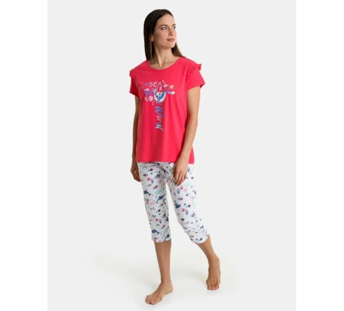 Pijama Sra M/C Pirata Magenta, Pant.Estam