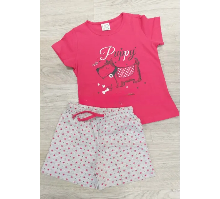 Pijama Infantil Niña M/Corta Puppy