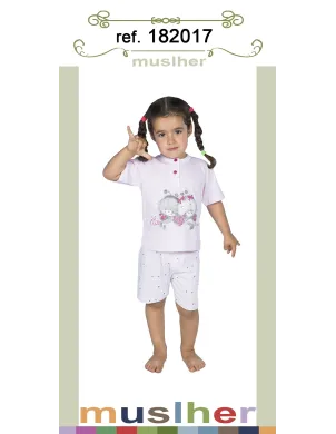 Pijama Infantil Niña M/Corta Peluche Lov