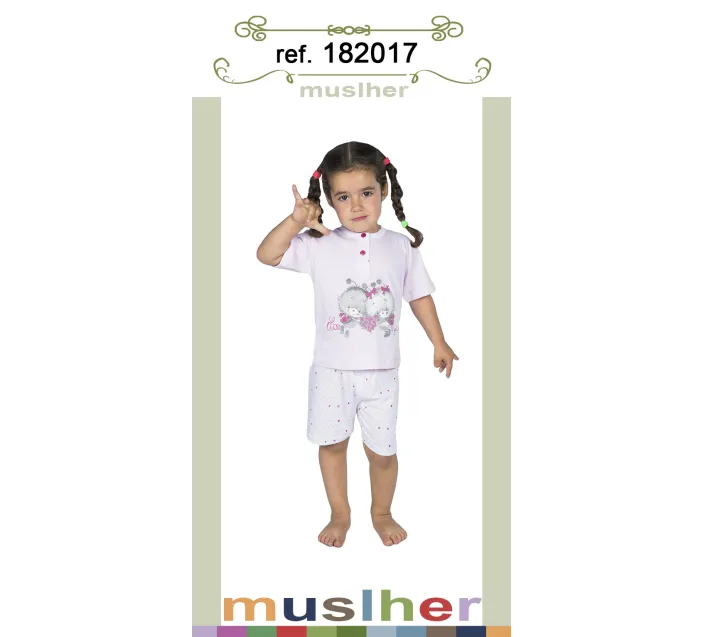 Pijama Infantil Niña M/Corta Peluche Lov