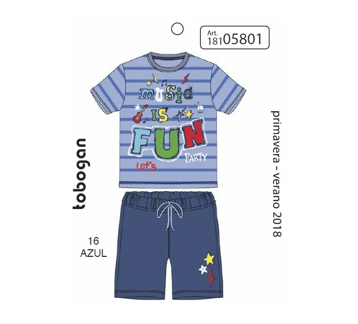 Pijama Infantil Niño M/Corta Fun