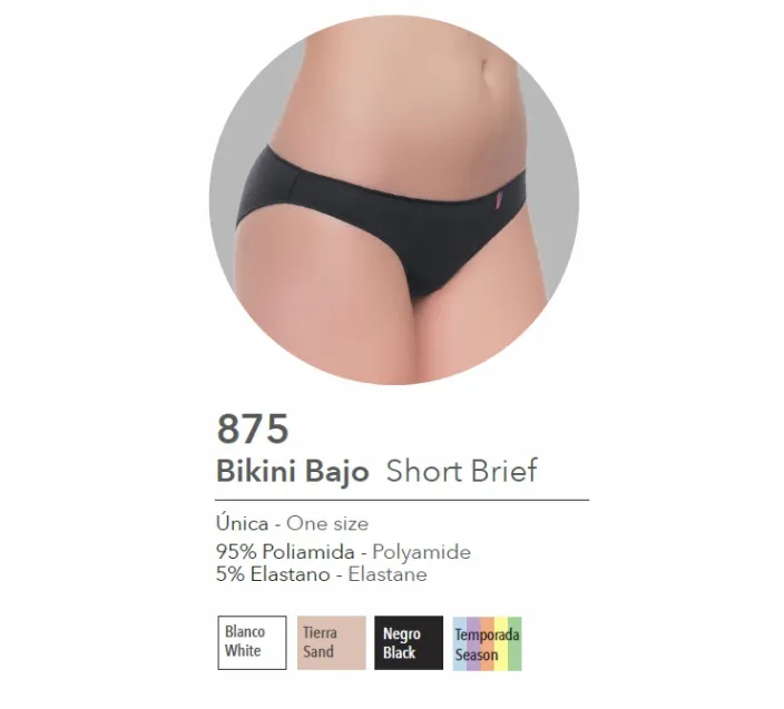 Pack 2 Bikinis Sra Bajo Liso Poliamida