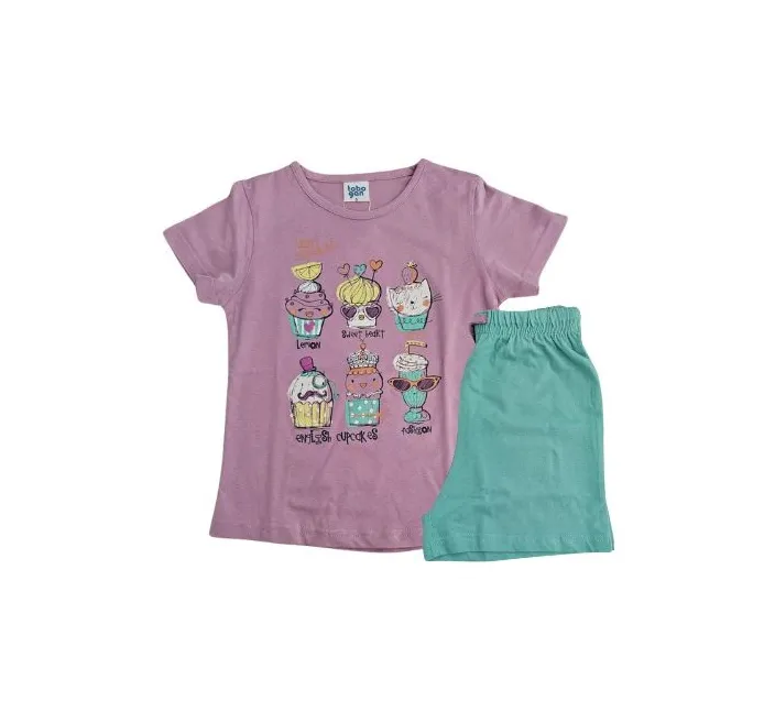 Pijama Infantil M/C Niña Love Cupcakes