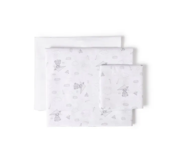 Triptico Minicuna 100%Cotton Avion Papel