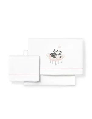 Triptico Minicuna 100%Cotton Panda Nube