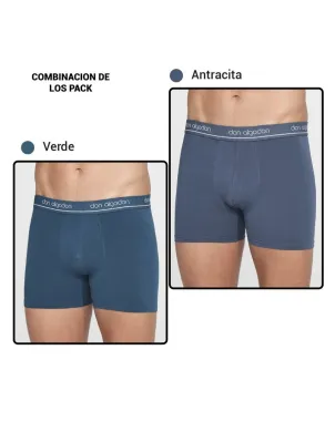 Pack 2 Boxer Cro Algodon Liso